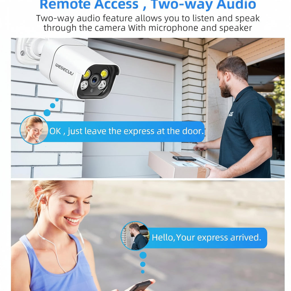 Poe Security Camera System, 4K CCTV Camera Security System 4Pcs IP Home Security Cameras Outdoor, 2-Way Audio, Human Detection Home Camera System (8 CAM)