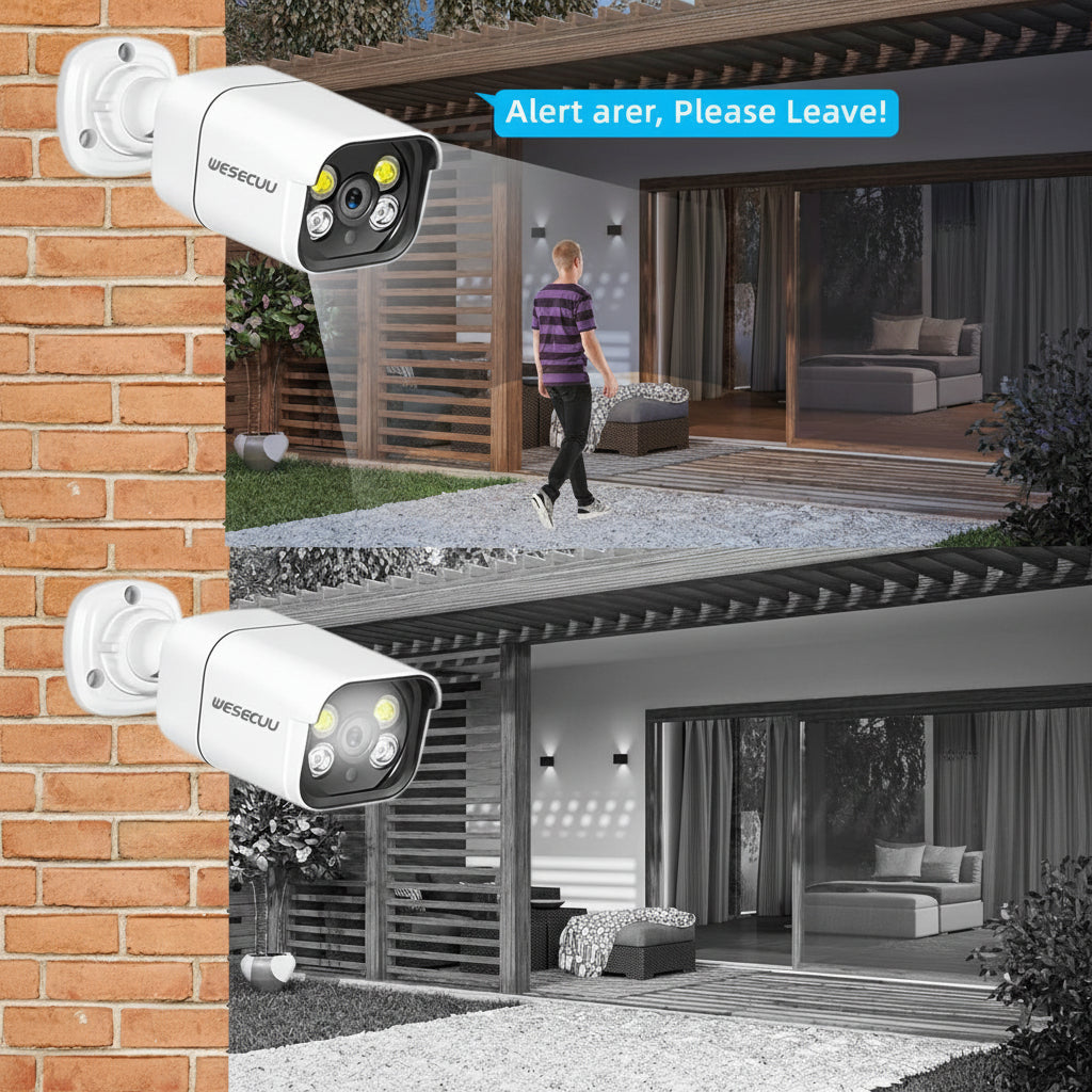 Poe Security Camera System, 4K CCTV Camera Security System 4Pcs IP Home Security Cameras Outdoor, 2-Way Audio, Human Detection Home Camera System (8 CAM)